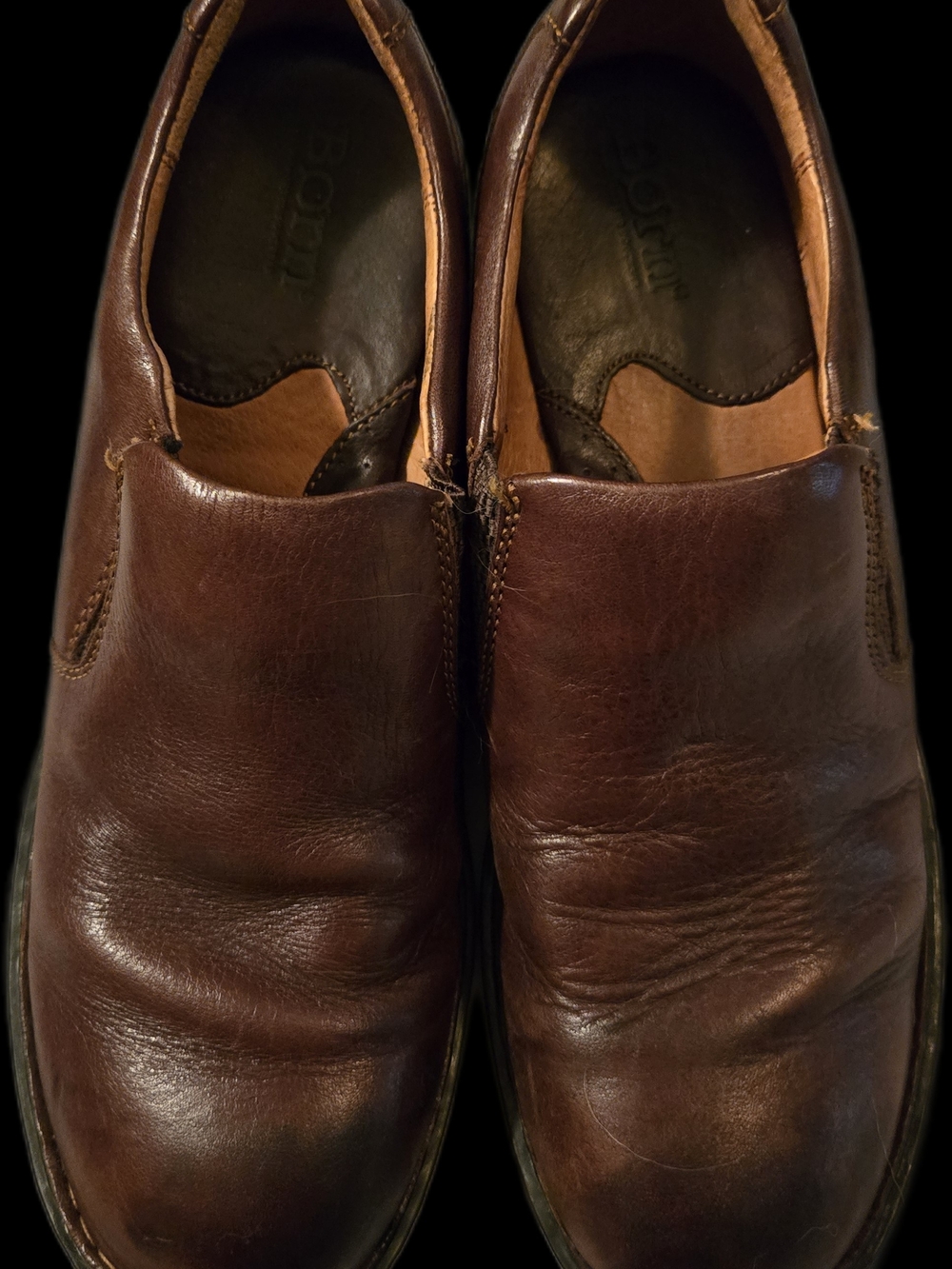 Born Women's Brown Leather Slip-On Loafers. Used But Good Condition. Size 8.